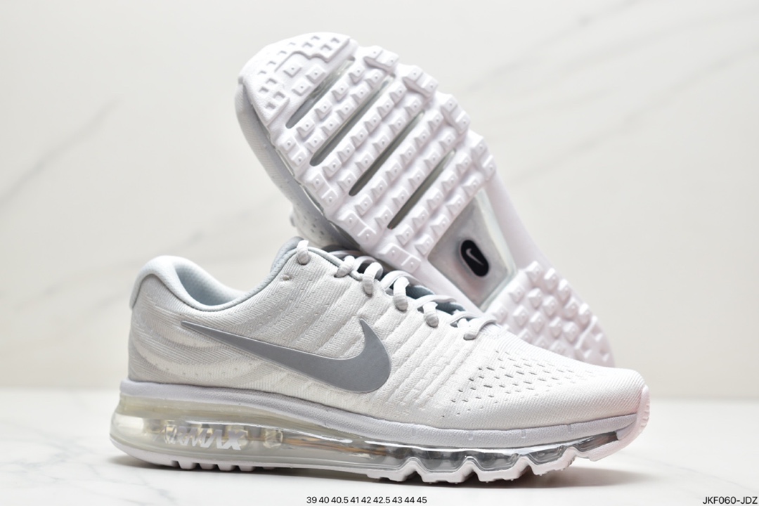 Nike Air Max 2017 Mesh Full Palm Air Cushion Casual Sports Jogging Shoes Grey White 849559-009