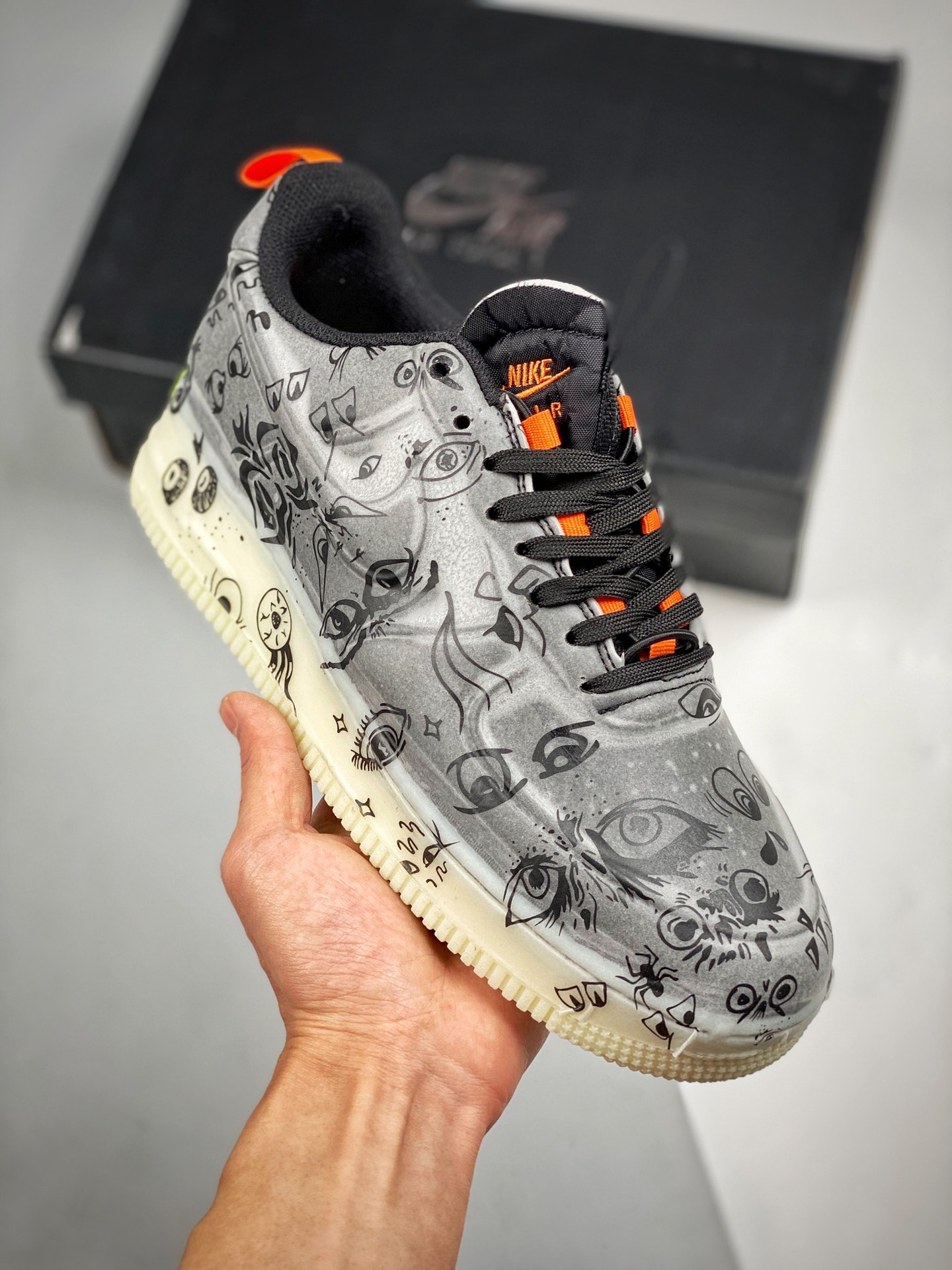 Air Force 1 Experimental ‘Halloween’ 黑橙 万圣节 夜光 官方同步 原楦头原纸板 纯正空军版型 专注外贸渠道 全掌内置蜂窝气垫 #原盒配件 原厂中底钢印、拉帮完美 官方货号：DC8904-001 SIZ…