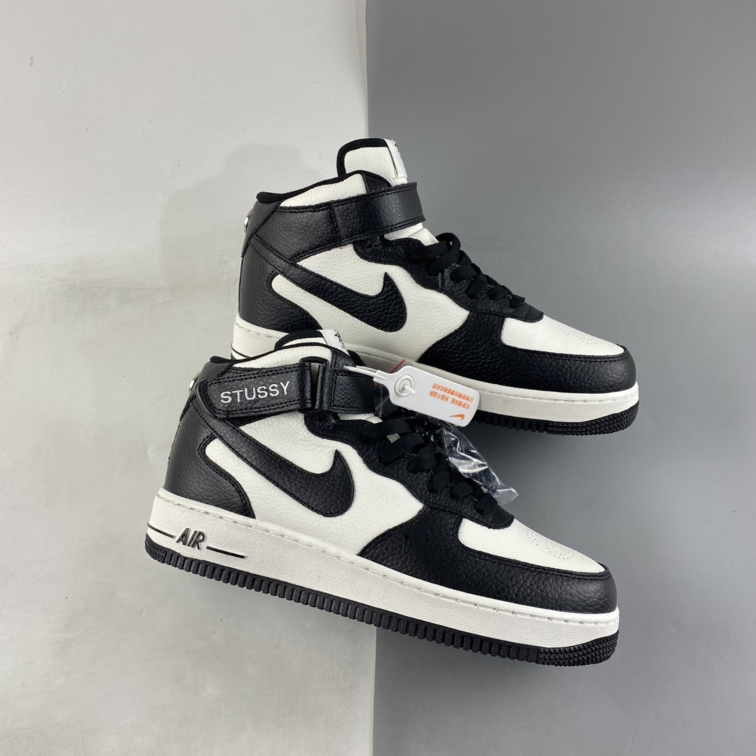 P220 NIKE Air Force 1 Mid Stussy 黑白 空军一号经典休闲潮流百搭板鞋 DJ7840-002