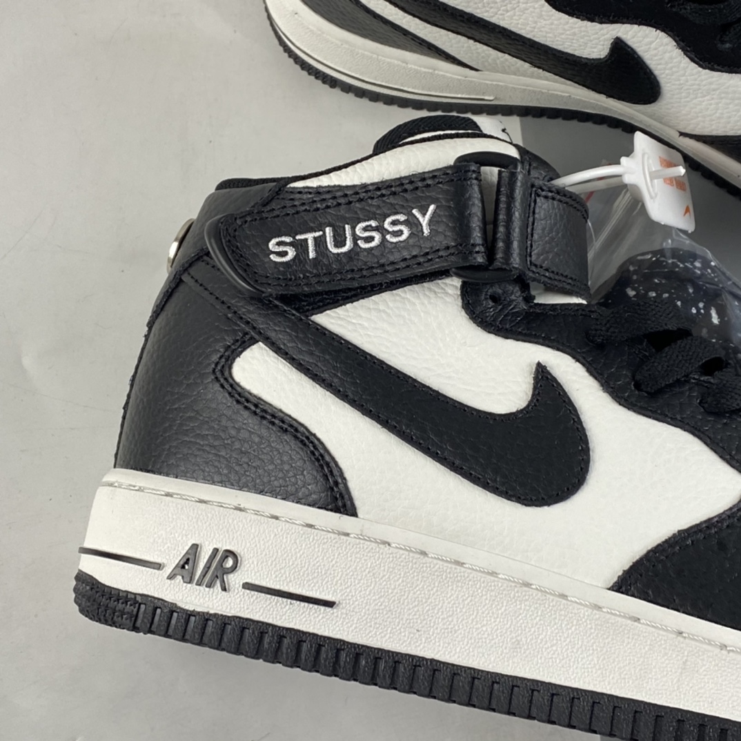 P220 NIKE Air Force 1 Mid Stussy 黑白 空军一号经典休闲潮流百搭板鞋 DJ7840-002
