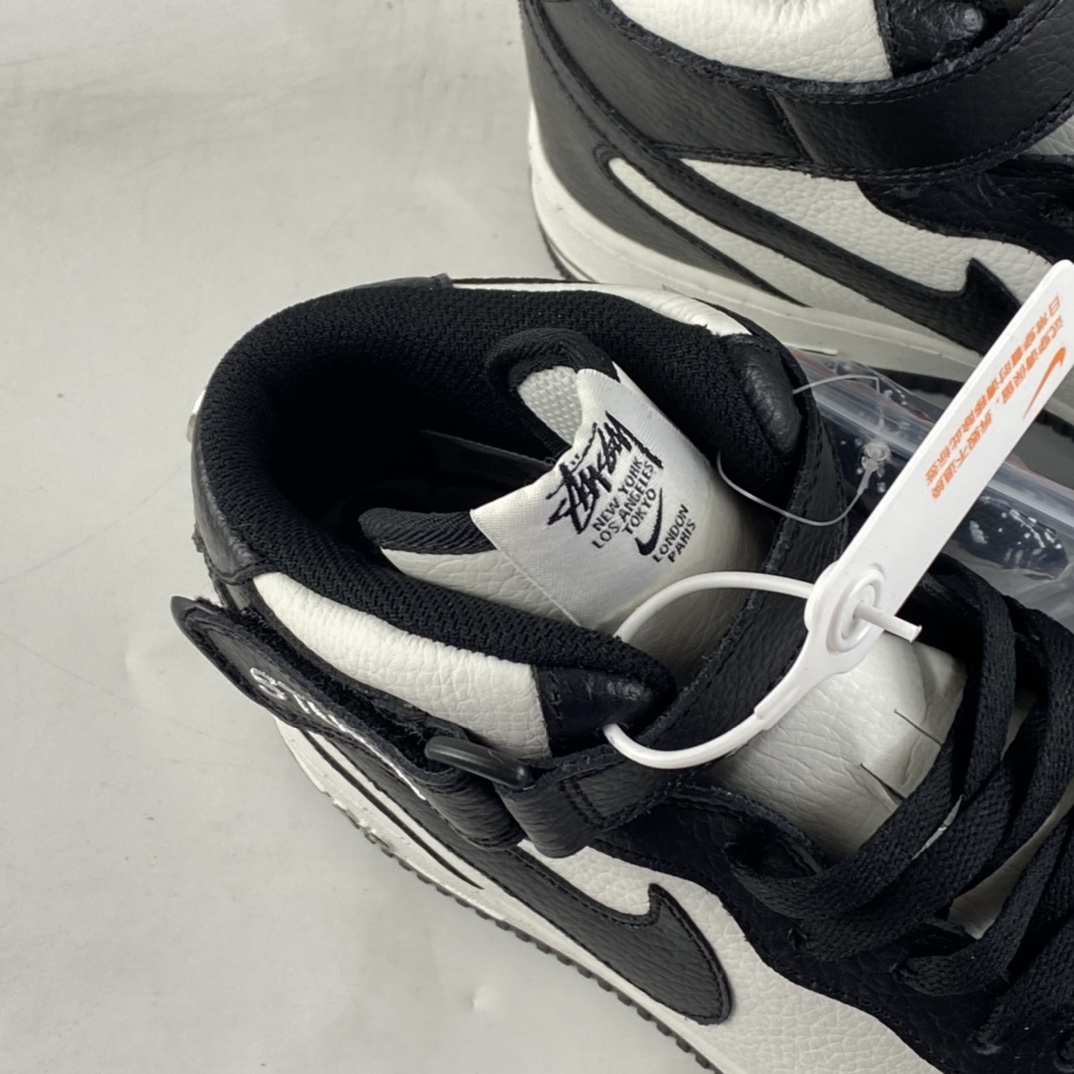 P220 NIKE Air Force 1 Mid Stussy 黑白 空军一号经典休闲潮流百搭板鞋 DJ7840-002