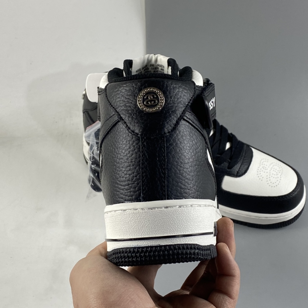 P220 NIKE Air Force 1 Mid Stussy 黑白 空军一号经典休闲潮流百搭板鞋 DJ7840-002