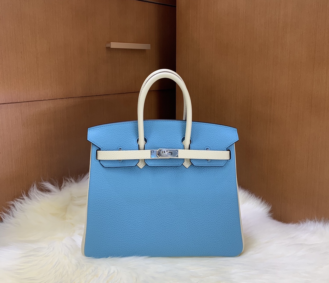 NO:700509,Birkin 25cm togo northern blue milkshake white silver buckle,Hermes,hermes,Hermes,19860909Birkin 25cm togo 北方蓝奶昔白 银扣,爱马仕,hermes,Hermes,,Bag