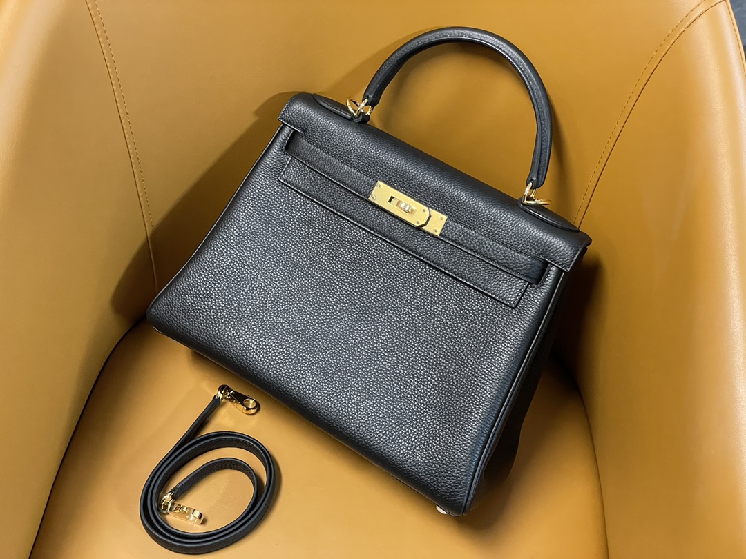 Hermes Kelly Handbags Crossbody & Shoulder Bags AAA+ Replica
 Black