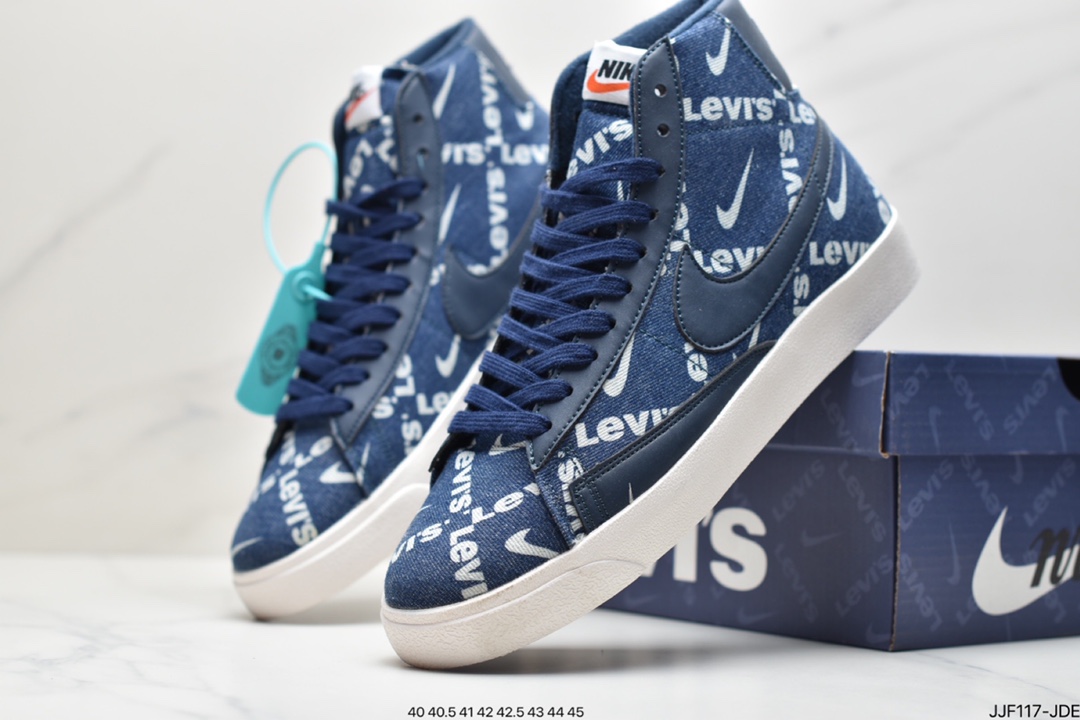 135 Blazer Mid x Levi’s Strauss 开拓者李维斯特牛仔高帮百搭休闲运动板鞋QH9368-004