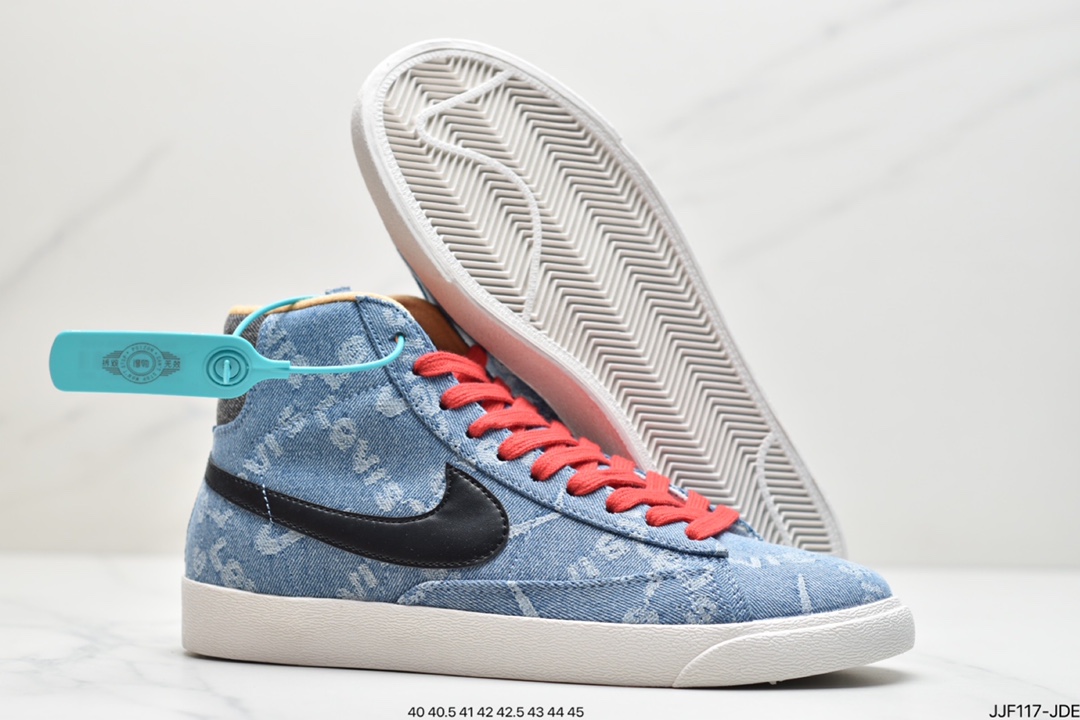135 Blazer Mid x Levi’s Strauss 开拓者李维斯特牛仔高帮百搭休闲运动板鞋QH9368-004