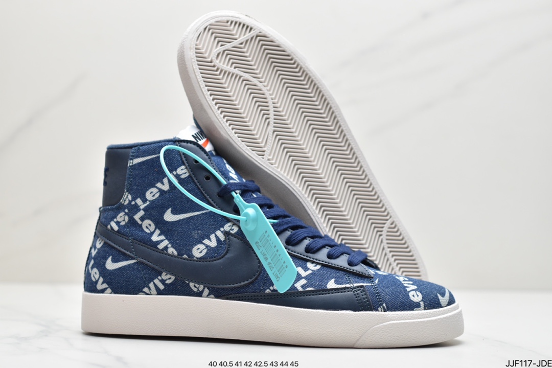 135 Blazer Mid x Levi’s Strauss 开拓者李维斯特牛仔高帮百搭休闲运动板鞋QH9368-004