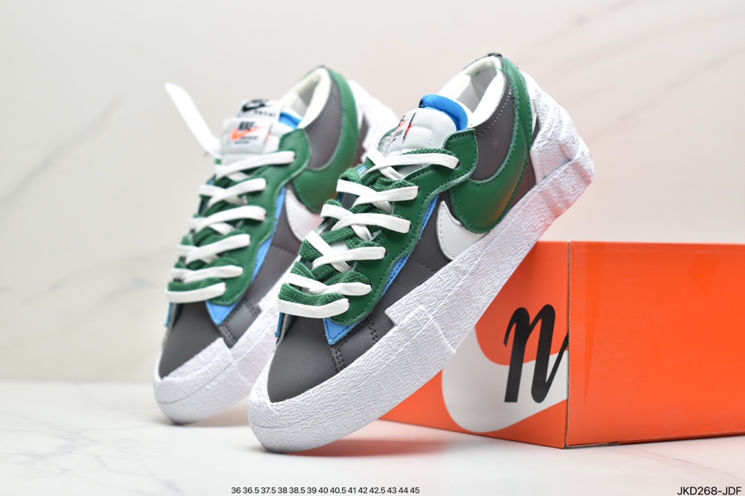 160 联名日式解构美学品牌SACAI x Nike Blazer Low 重叠设计前卫开拓者低帮百搭板鞋DM7901