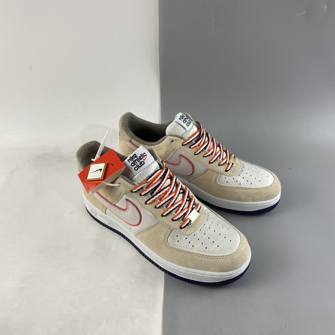 P200 NIKE Air Force 1’07 秋冬款丝绒米白 空军一号低帮休闲板鞋 DQ5079-111