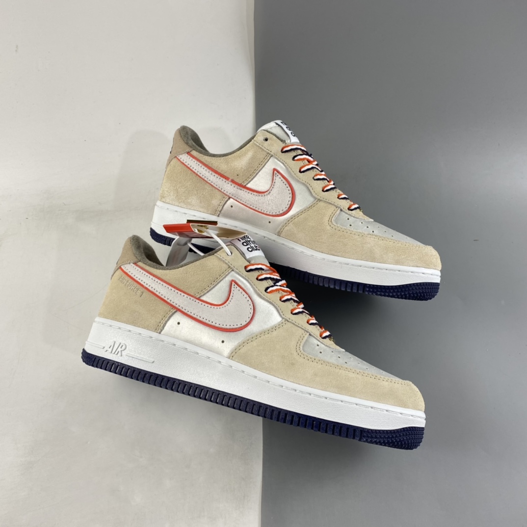 P200 NIKE Air Force 1’07 秋冬款丝绒米白 空军一号低帮休闲板鞋 DQ5079-111