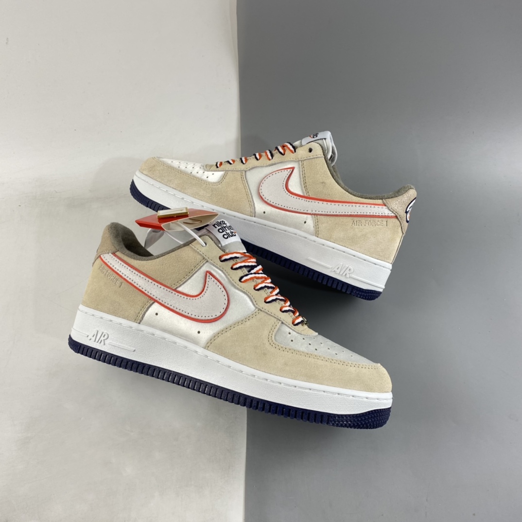 P200 NIKE Air Force 1’07 秋冬款丝绒米白 空军一号低帮休闲板鞋 DQ5079-111