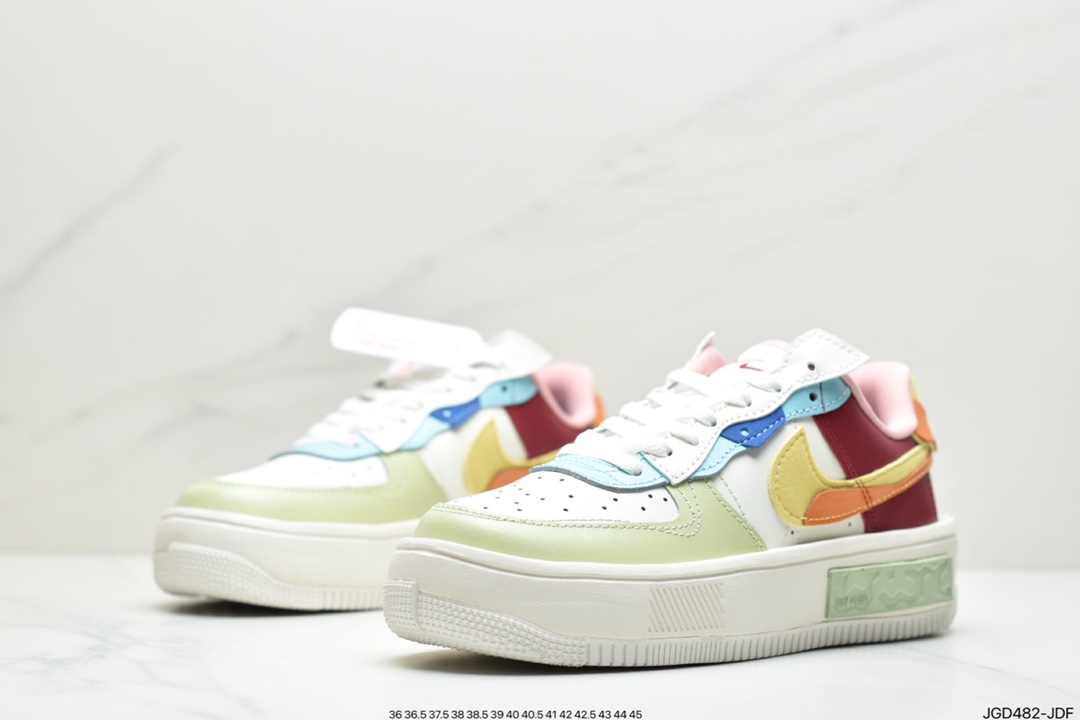 180 耐克 Nike Air Force 1 厚底新配色 空军一号时尚休闲低帮板鞋 DO6719-100