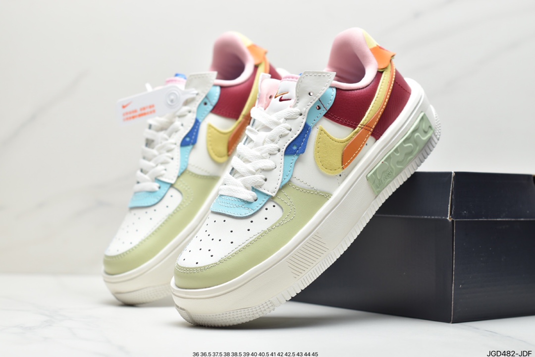 180 耐克 Nike Air Force 1 厚底新配色 空军一号时尚休闲低帮板鞋 DO6719-100