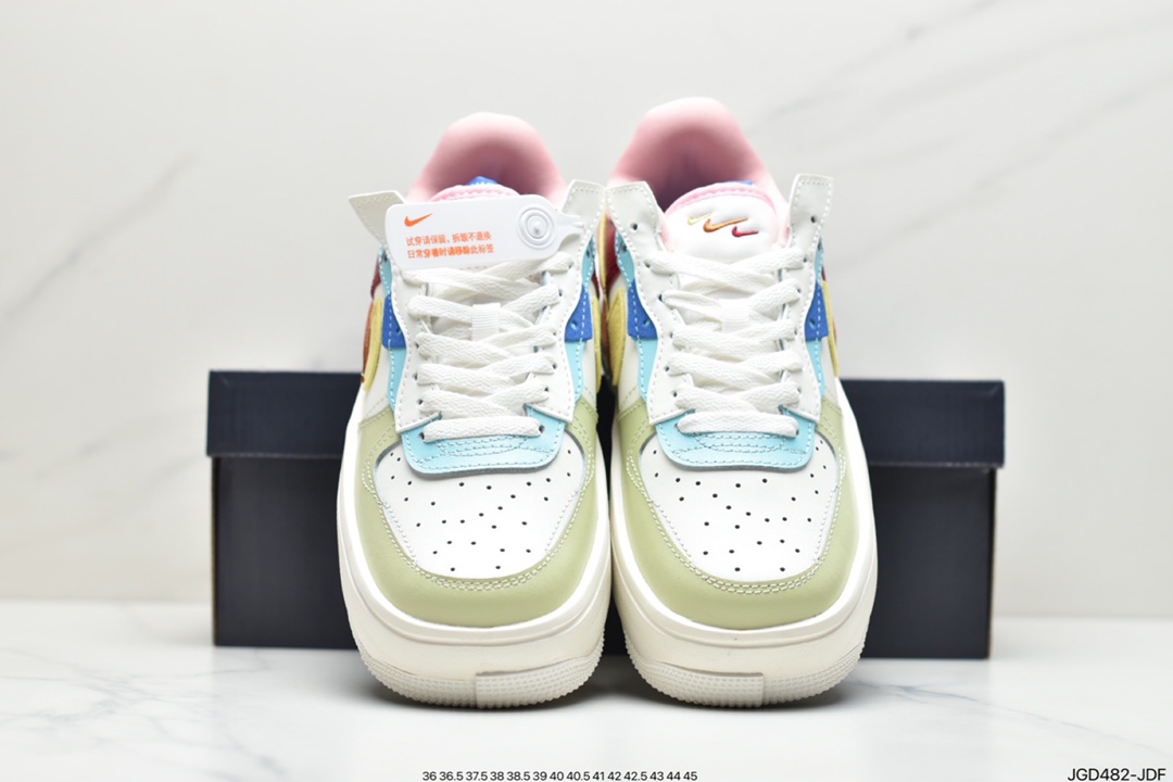 180 耐克 Nike Air Force 1 厚底新配色 空军一号时尚休闲低帮板鞋 DO6719-100
