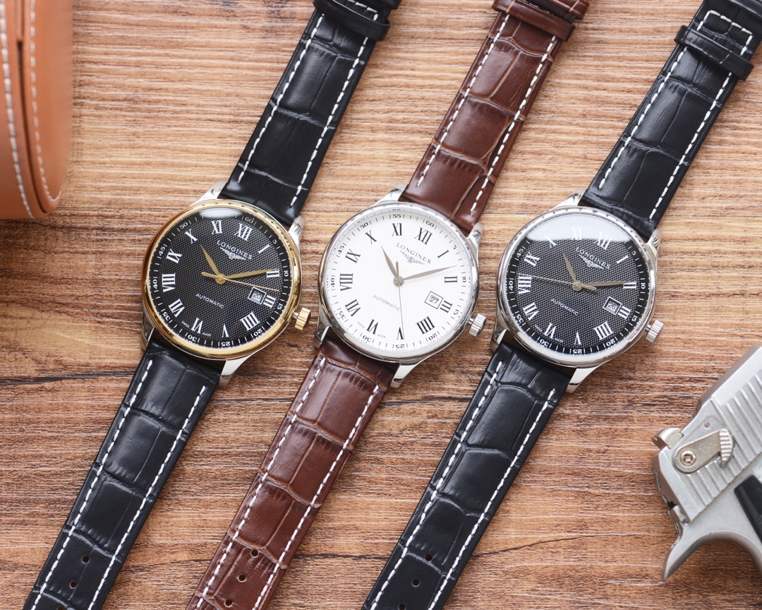 三针精品 简约款式 最新：浪琴 Longines 最佳设计独家首发 类型：精品男士腕表 表带：真牛皮/316精钢表带 机芯：高端全自动机械机芯 镜面：矿物质强化玻璃更高清 品味高雅 浩瀚大气 匠心独运 腕间瑰宝 尺寸：直径41mm厚12mm热卖上市欢迎转载