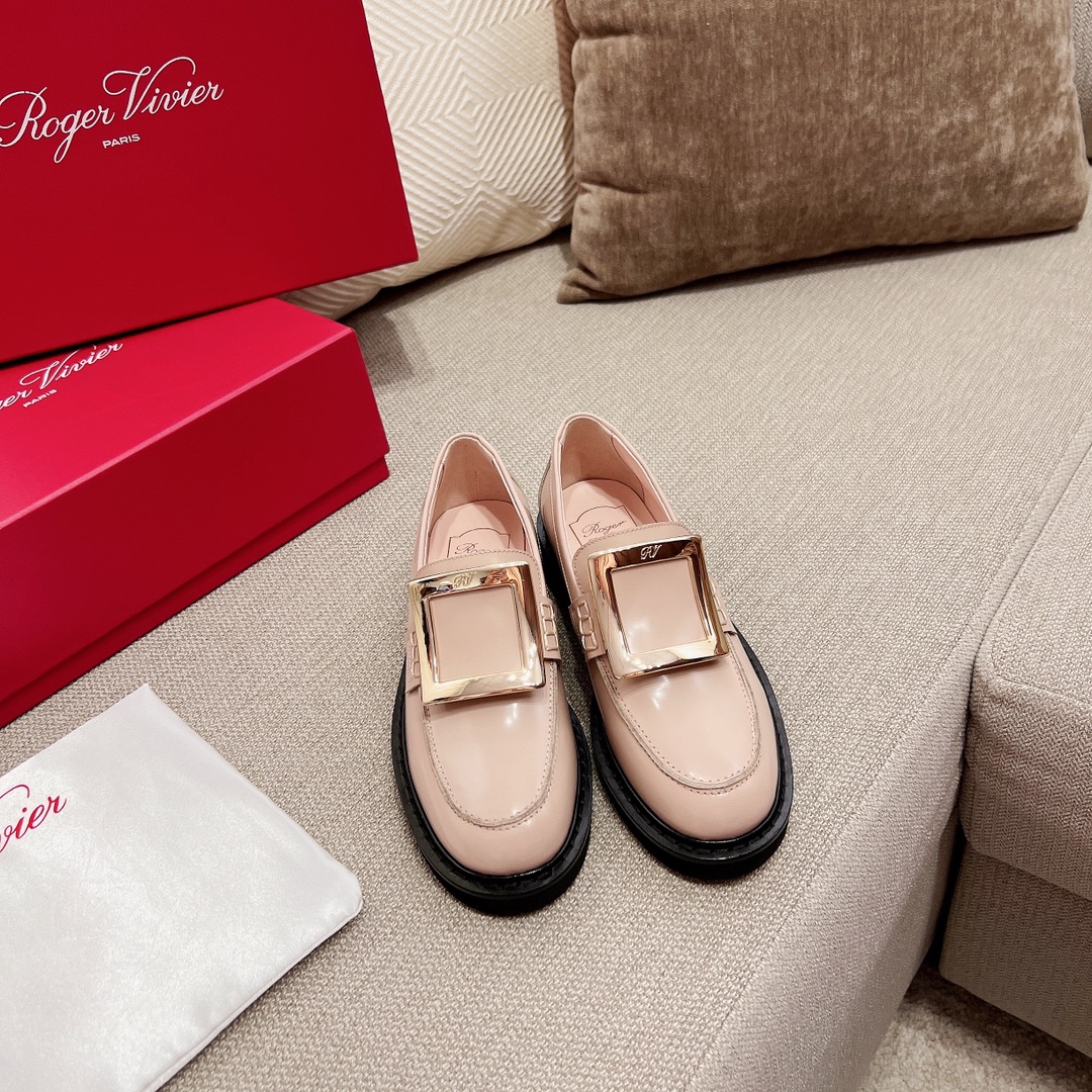Roger Vivier найвышэйшая версія лофераў  замша/лакаваная скура  арыгінальны EVA  скураны рант  столік якасці