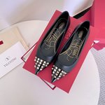 Valentino High Heel Pumps Single Layer Shoes Cowhide Sheepskin