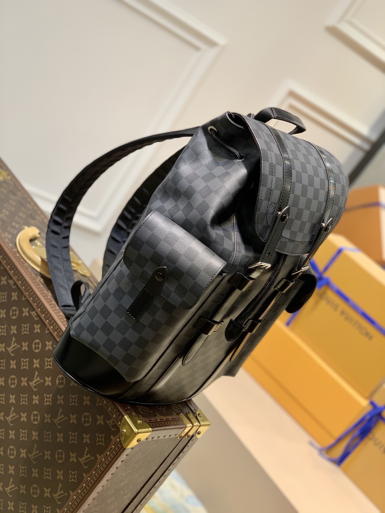 Louis Vuitton LV Christopher 黑格小号双肩包 N41379
