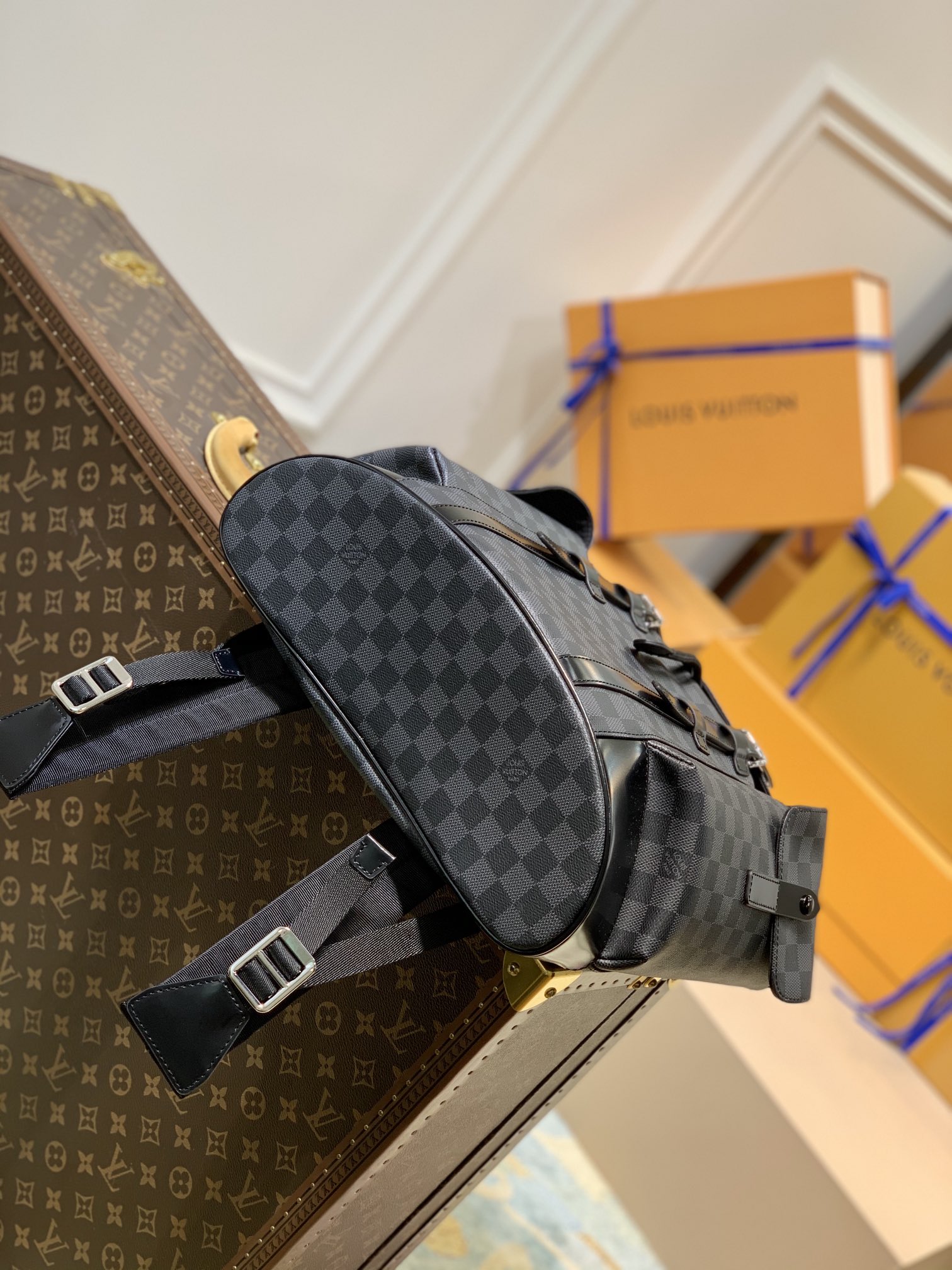 Louis Vuitton LV Christopher 黑格小号双肩包 N41379