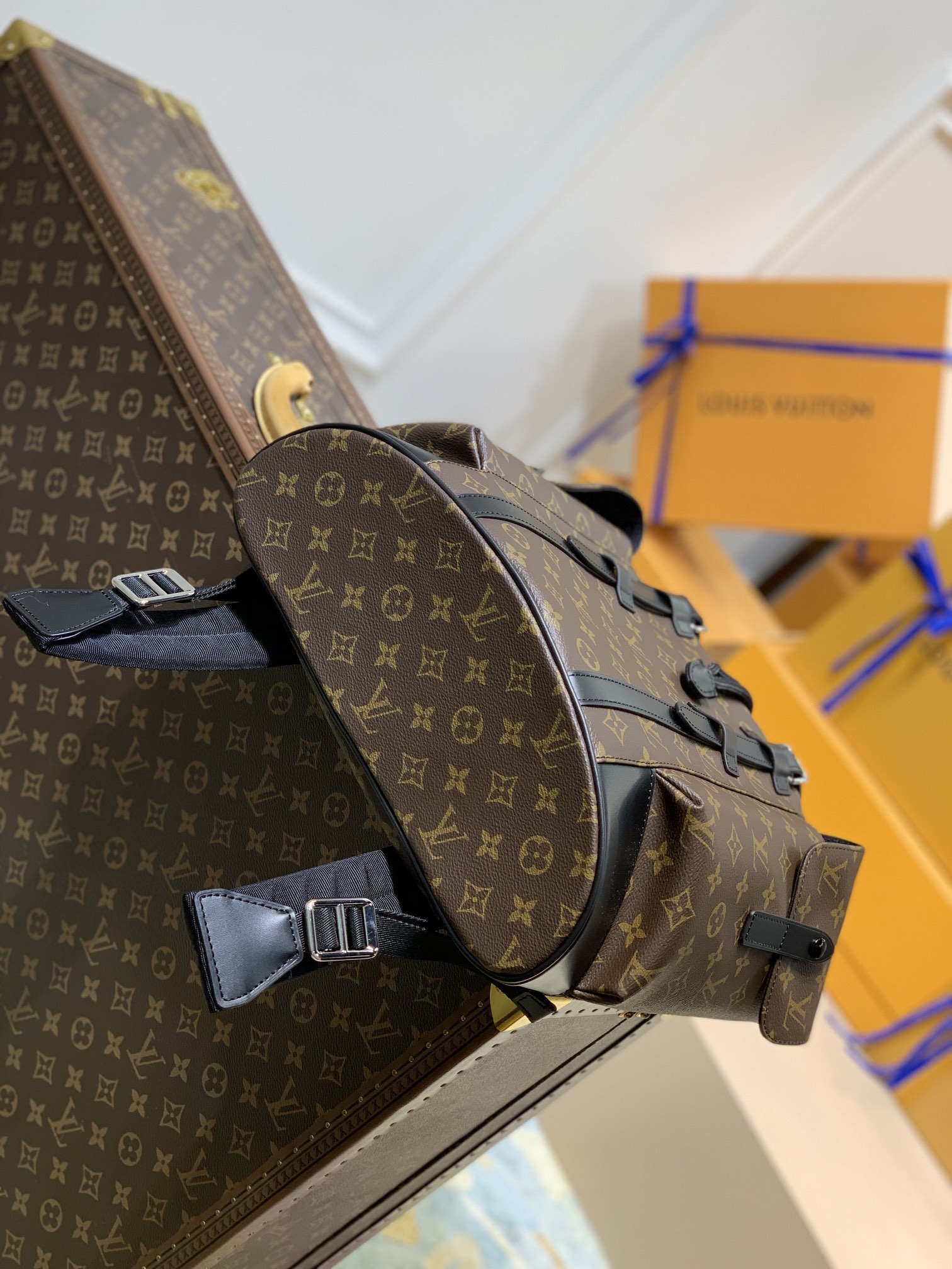 Louis Vuitton LV Christopher 老花小号双肩包 M43735