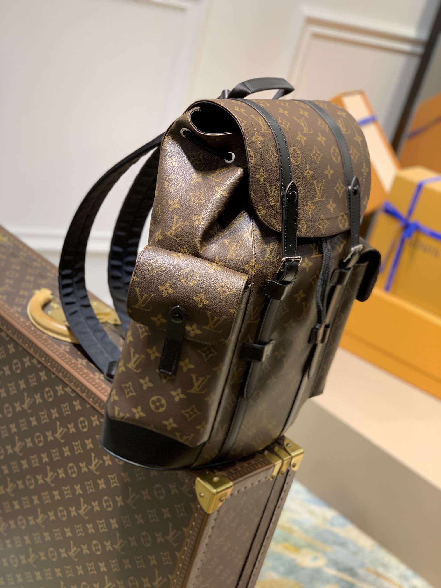 Louis Vuitton LV Christopher 老花小号双肩包 M43735