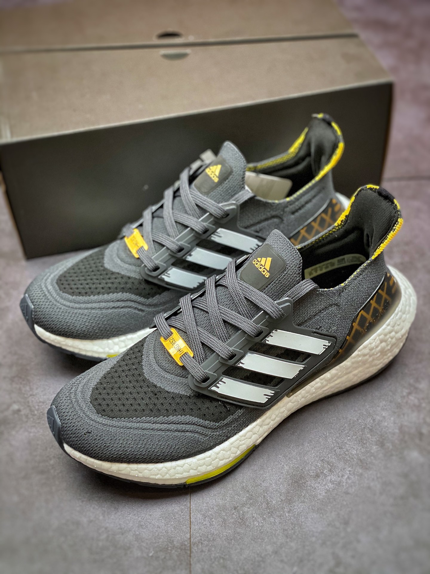 Adidas Ultra Boost 21 Consortium GW5838 New Thick Sole Popcorn Running Shoes