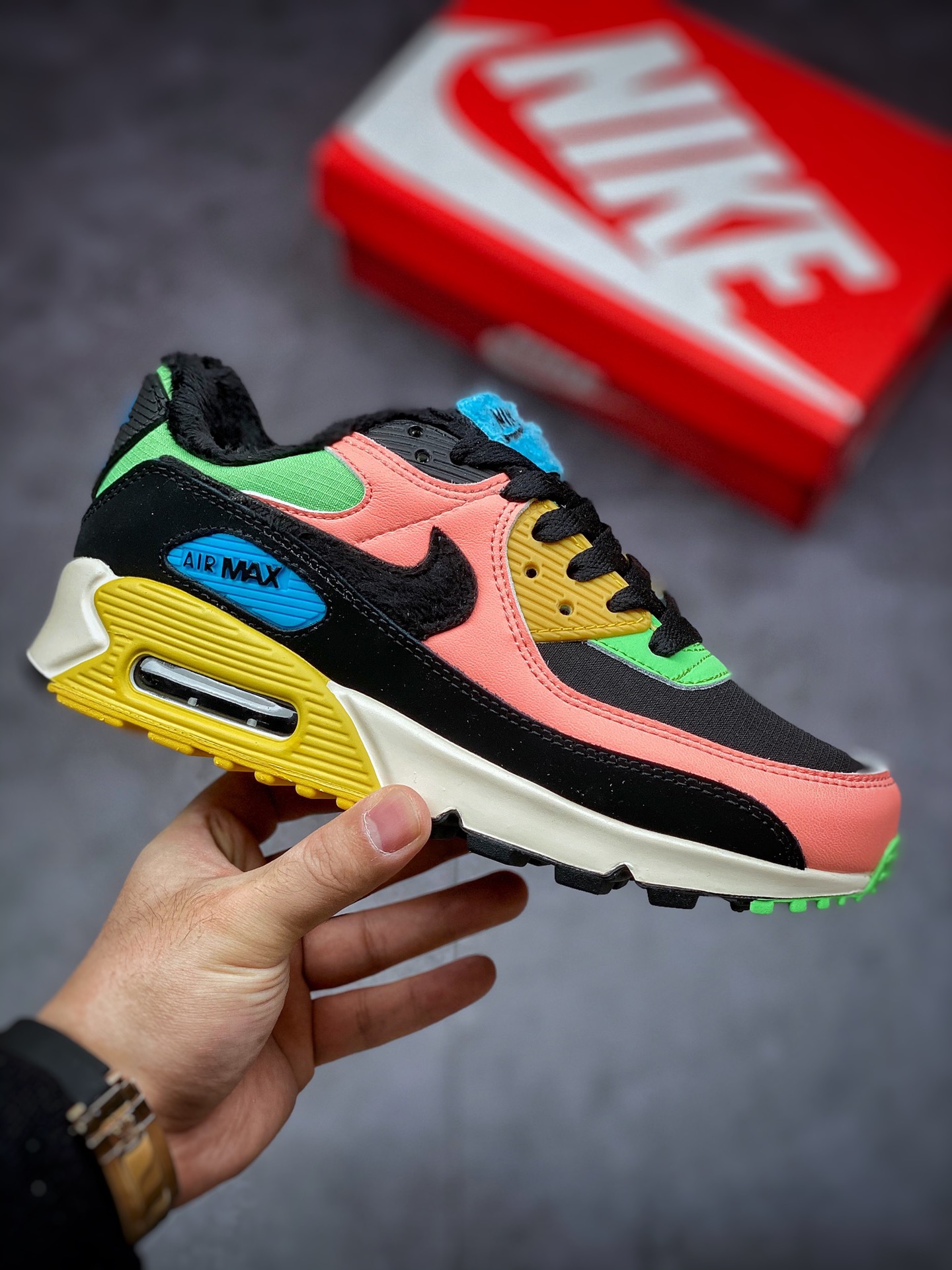 200 NIKE Air MAX 90 黑粉绿 #天花板级别 CT1891-600