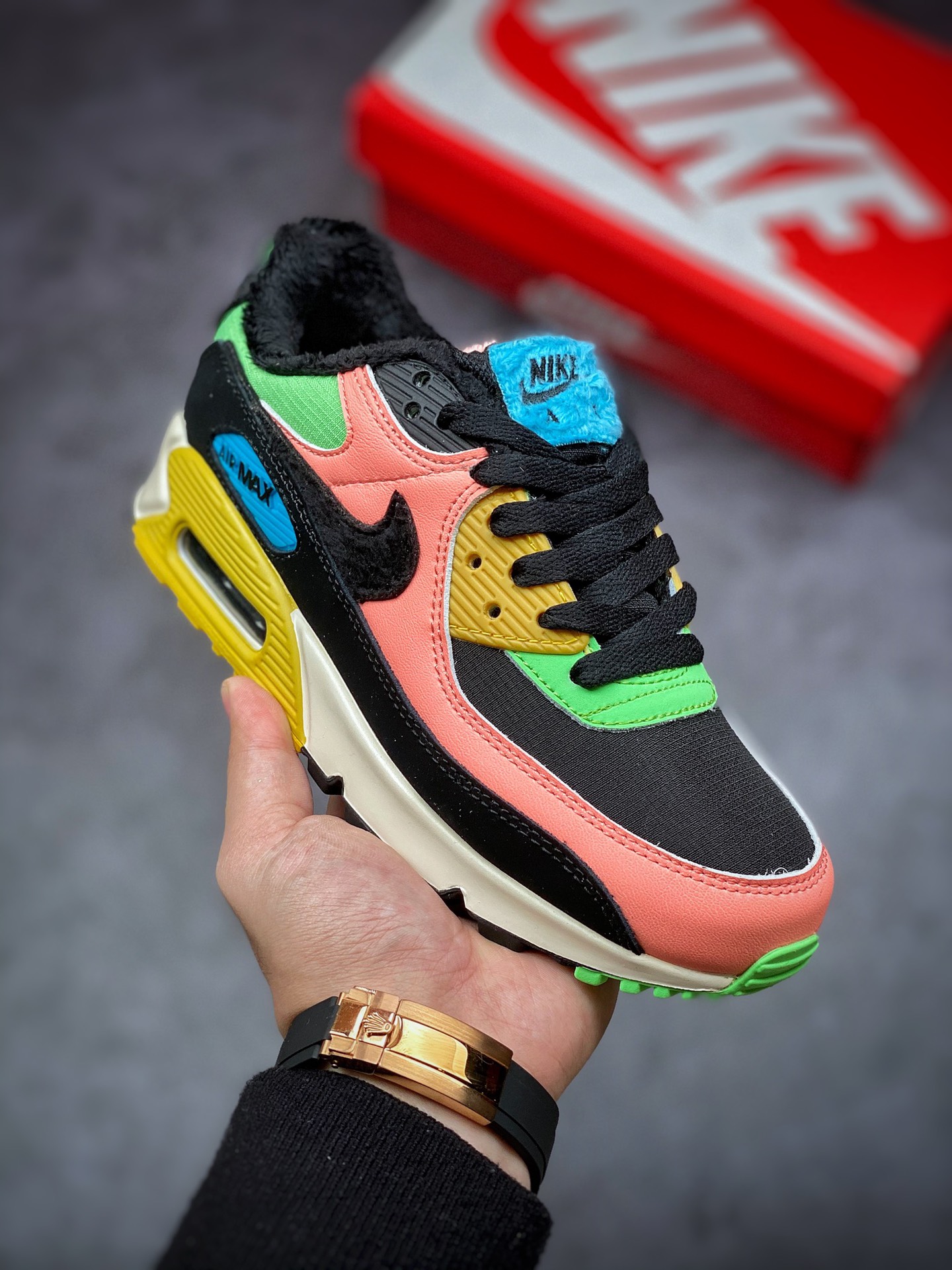 200 NIKE Air MAX 90 黑粉绿 #天花板级别 CT1891-600