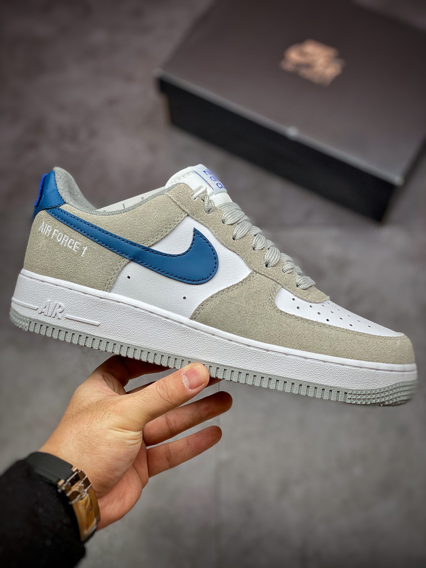 200 Nike Air Force 1 Low 07 灰白海军蓝钩子 DH7568-001