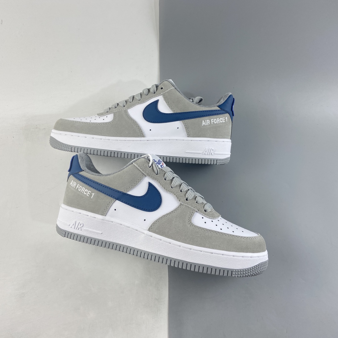 P200 NIKE Air Force 1’07 Low 米白蓝勾 空军一号低帮休闲板鞋 DH7568-001