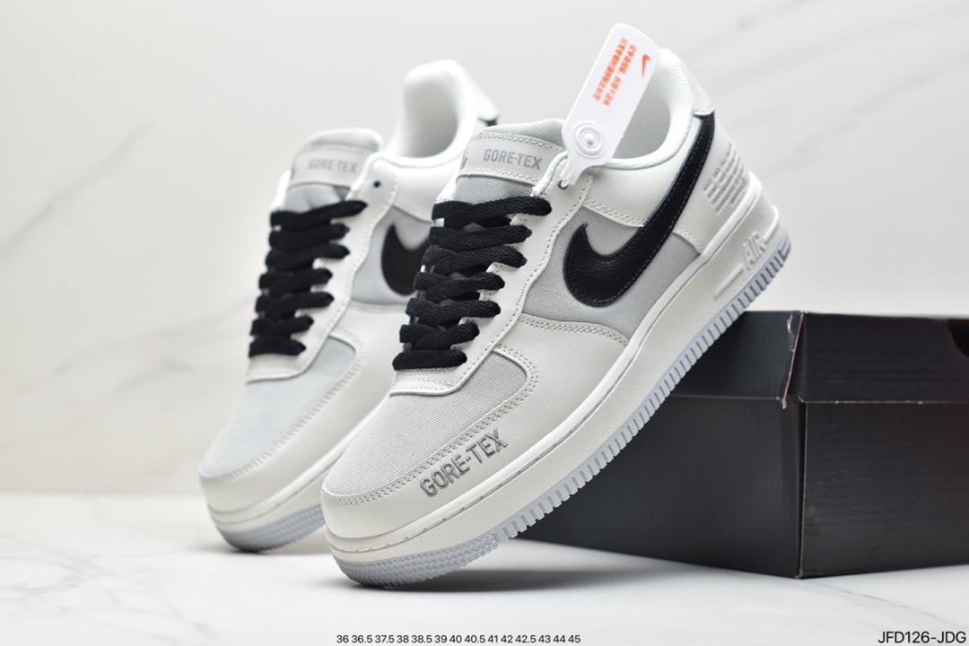 170 耐克Nike Air Force 1 Gore-Tex 机能风 米灰色 空军一号低帮百搭休闲运动板鞋DO2760-206