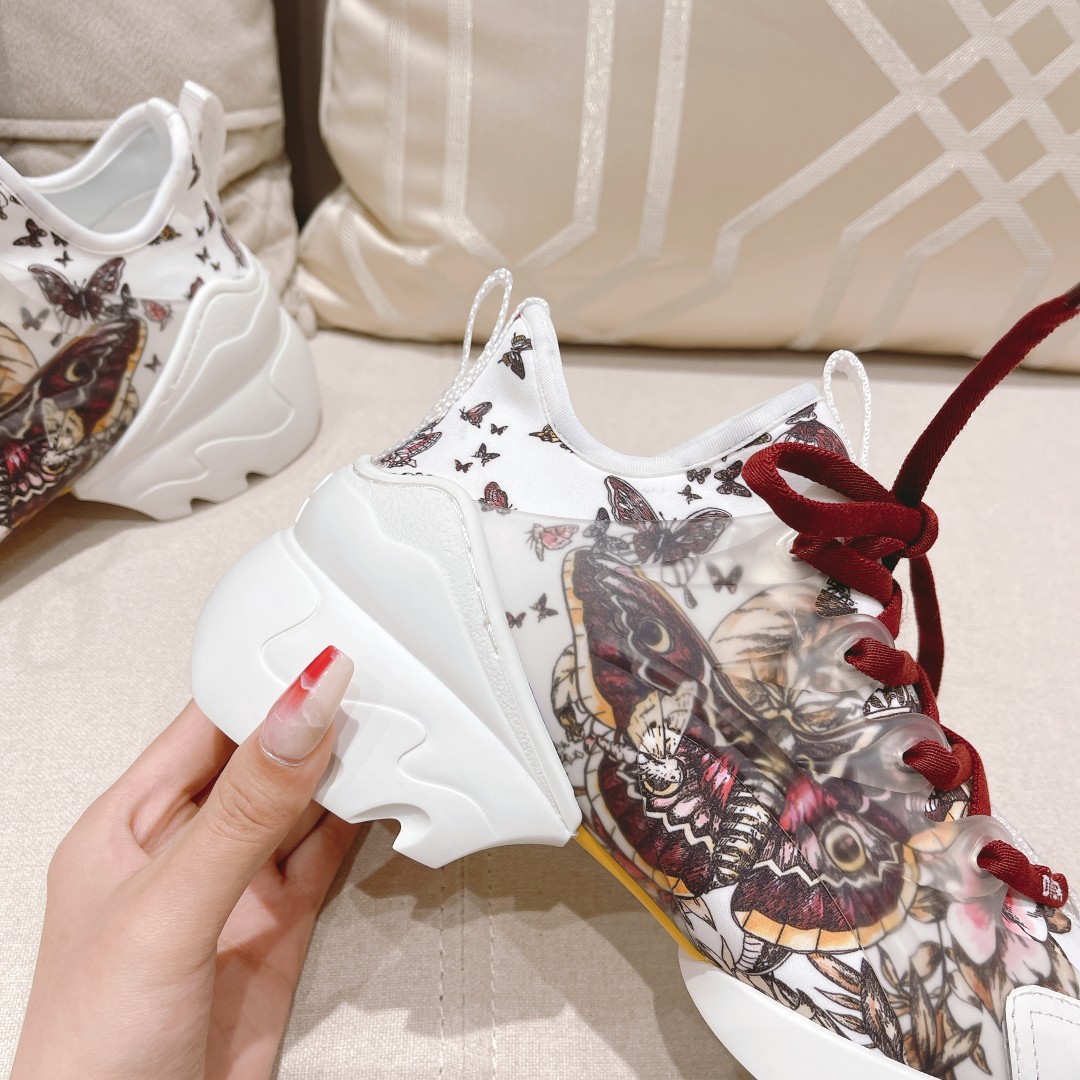 Dior经典印花系列休闲运动鞋红蝴蝶
