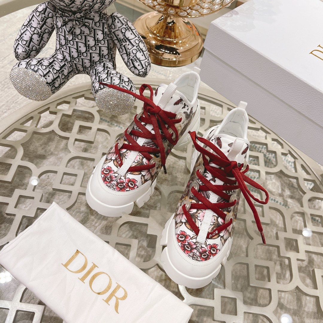Dior经典印花系列休闲运动鞋红蝴蝶