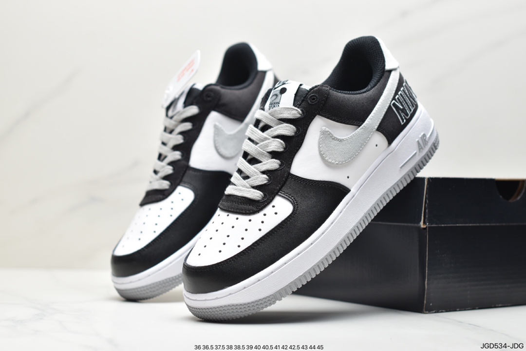 Nike Air Force 1 Low Canvas Black Grey Shadow CT2301-001 Air Force One Low All-match Casual Sports Sneakers