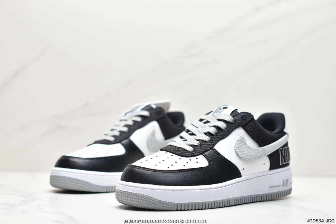 Nike Air Force 1 Low Canvas Black Grey Shadow CT2301-001 Air Force One Low All-match Casual Sports Sneakers