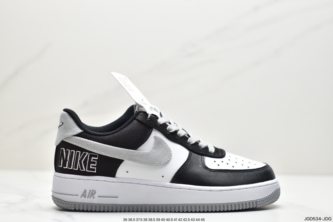 Nike Air Force 1 Low Canvas Black Grey Shadow CT2301-001 Air Force One Low All-match Casual Sports Sneakers