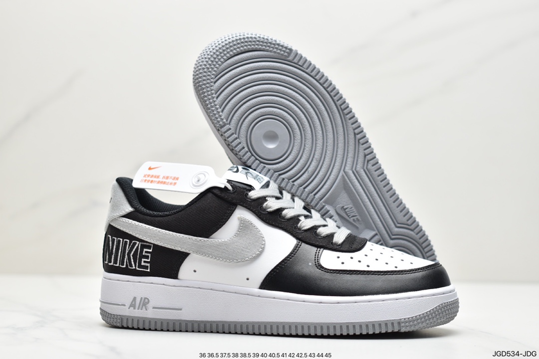 Nike Air Force 1 Low Canvas Black Grey Shadow CT2301-001 Air Force One Low All-match Casual Sports Sneakers