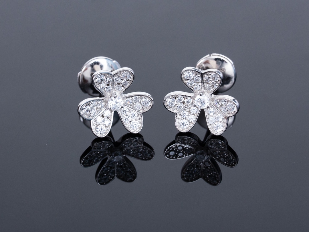 Jewelry Earring Gold Platinum White Set With Diamonds 925 Silver Cotton Mini
