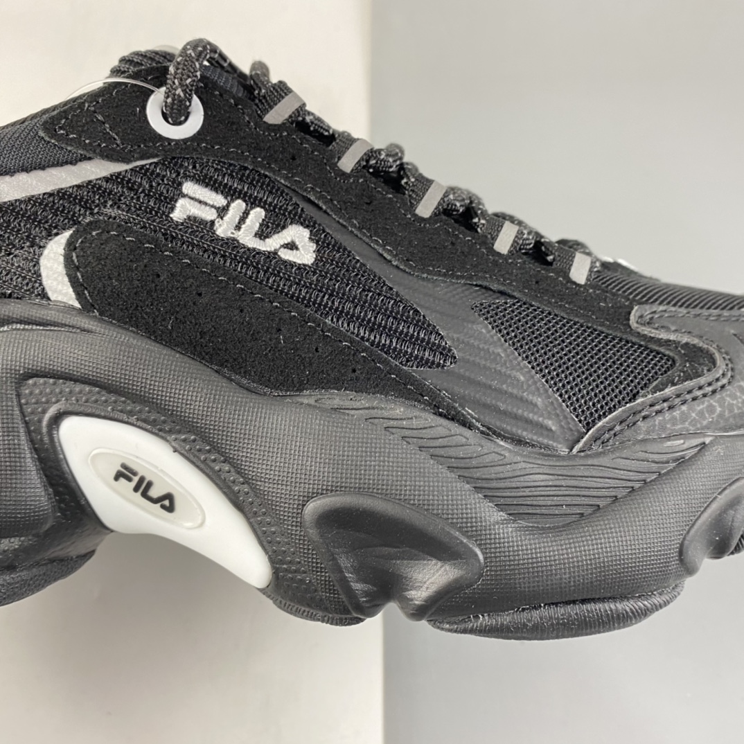 Fila FUSION RJV series net red dad wind increased retro neutral casual shoes F12W141107FBK