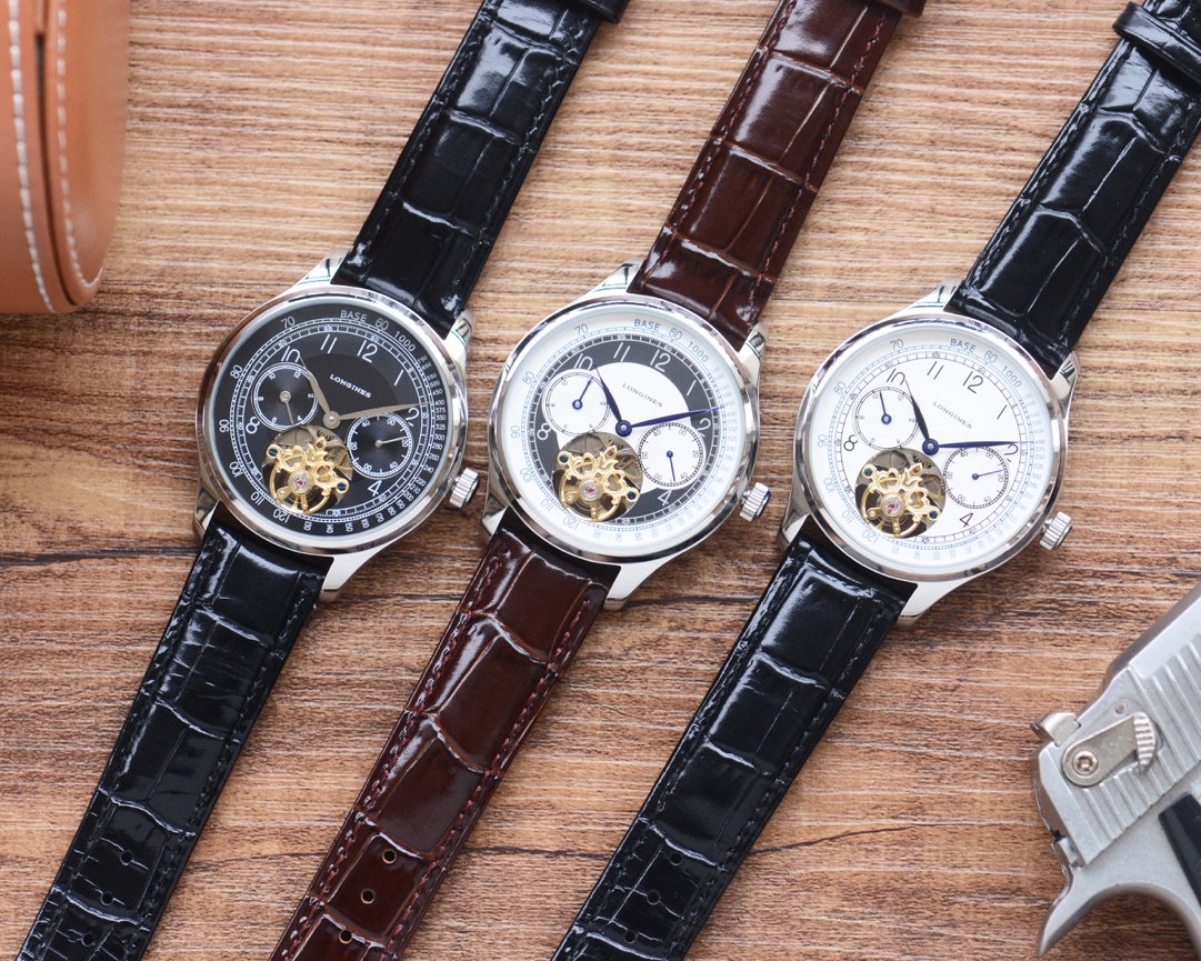 ， 白，玫 独家首发 高清实拍 优质产品 品牌：浪琴 Longines 多功能新品 类型：精品男士腕表 表带：真牛皮表带 机芯：高端全自动机械机芯 镜面：矿物质强化玻璃更高清 品味高雅 浩瀚大气 匠心独运 腕间瑰宝 尺寸：直径41mm厚12mm热卖上市欢迎转载