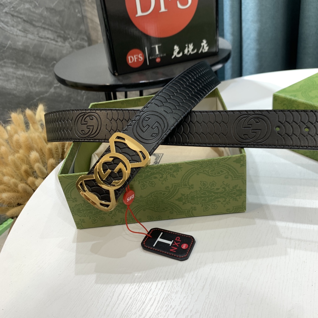 古奇gucci 意大利进口G大花工艺. 平纹低 正版头皮低 秋冬正装男士甄选腰带