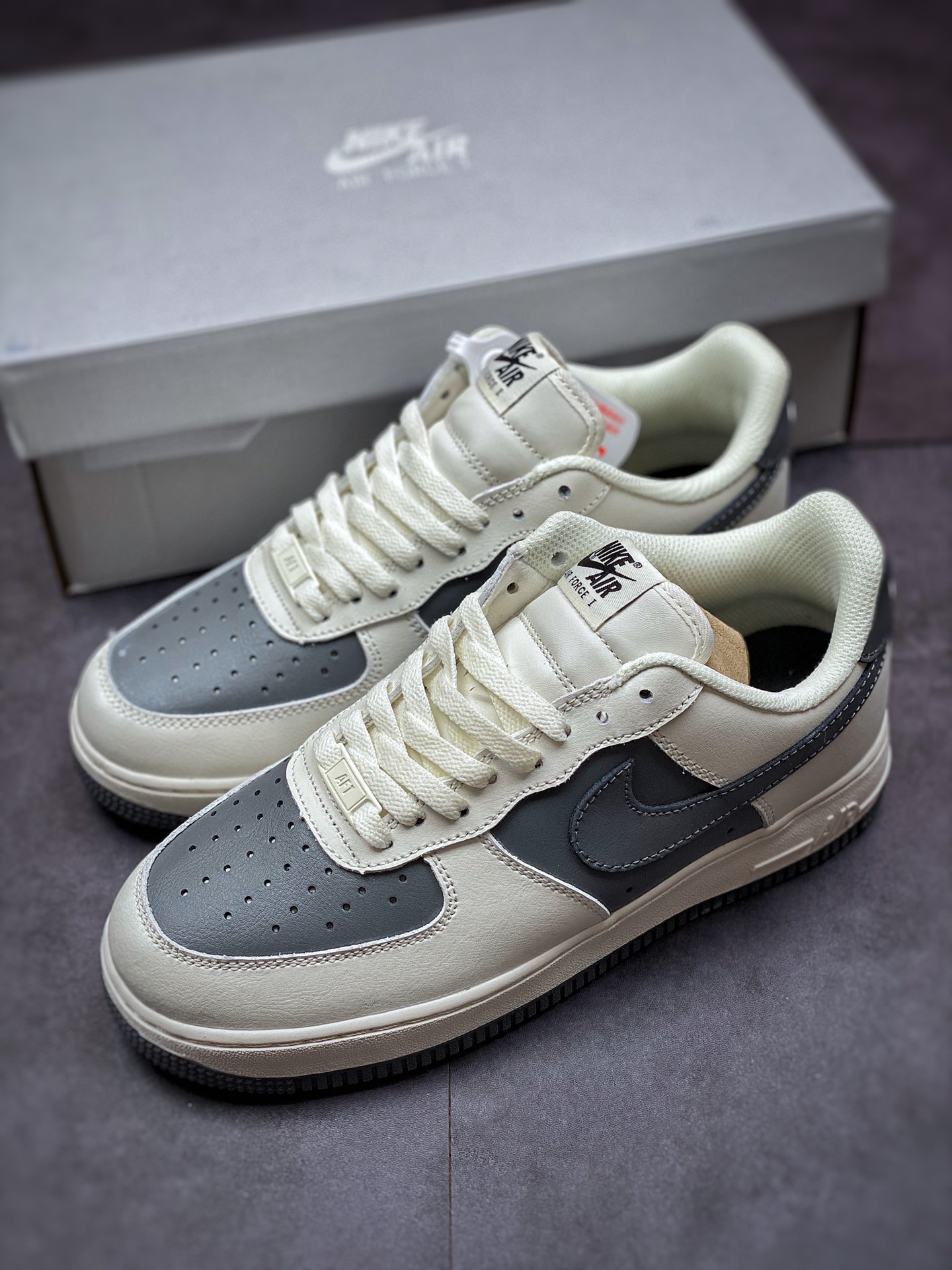 200 Nike Air Force 1 Low 07 白灰拼接 原楦头原纸板 7875-994