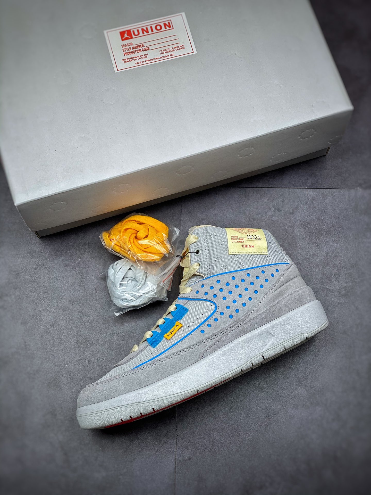480 纯原Union x Air Jordan 2 “Grey Fog” 联名灰雾蓝 DN3802-001