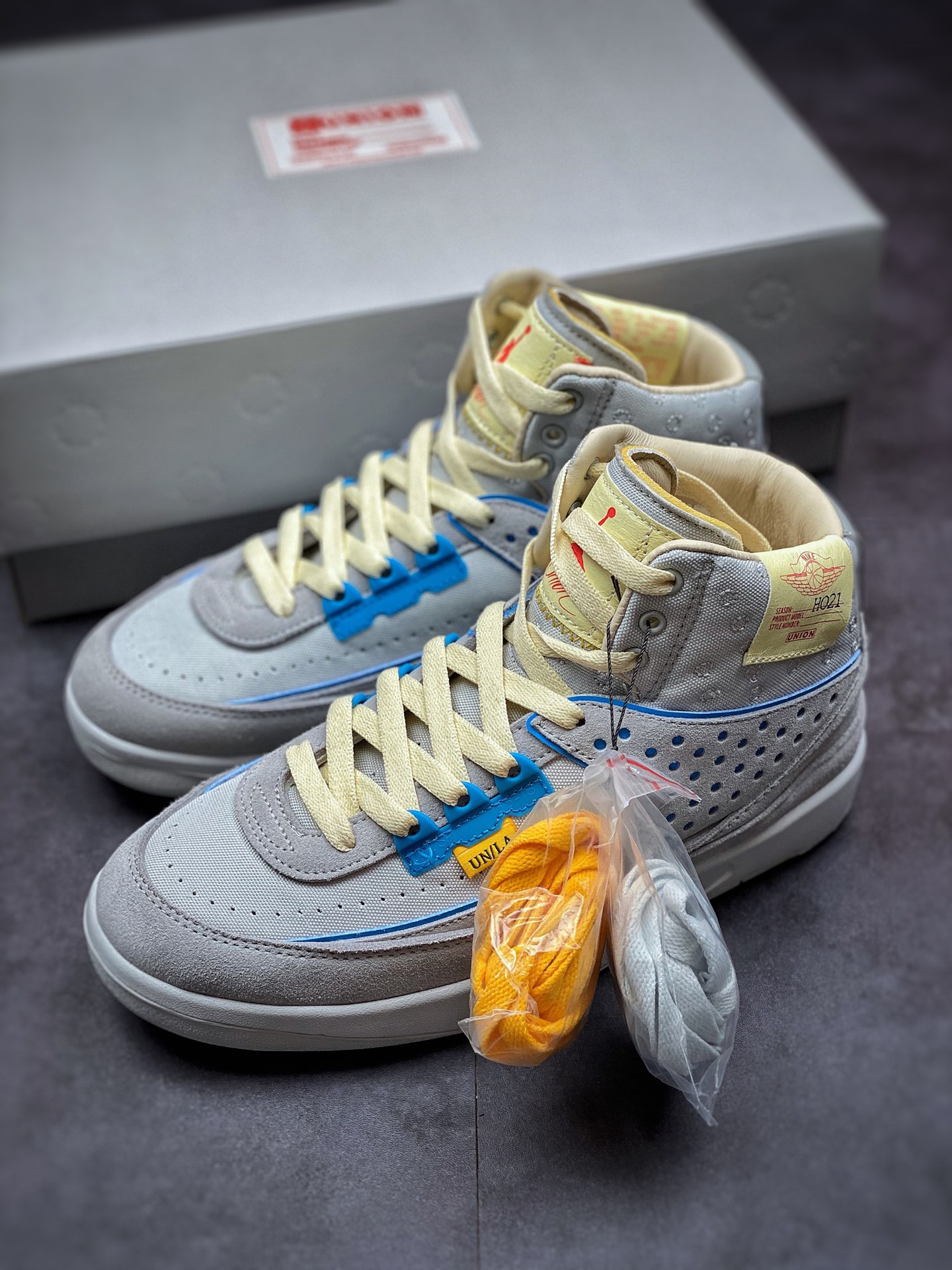 480 纯原Union x Air Jordan 2 “Grey Fog” 联名灰雾蓝 DN3802-001
