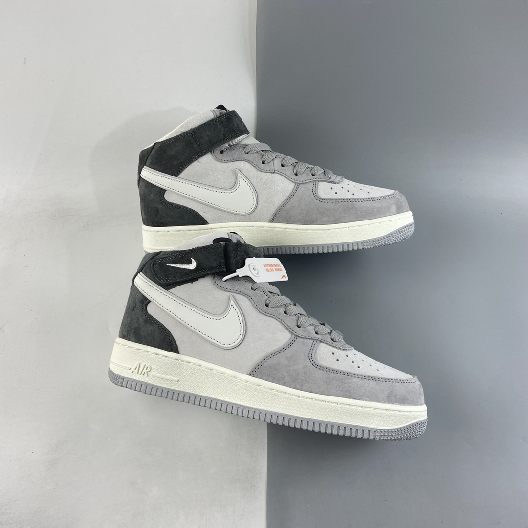 P260 NIKE Air Force 1’07 Mid 米灰黑配色 空军一号中帮休闲板鞋 DG9158-616