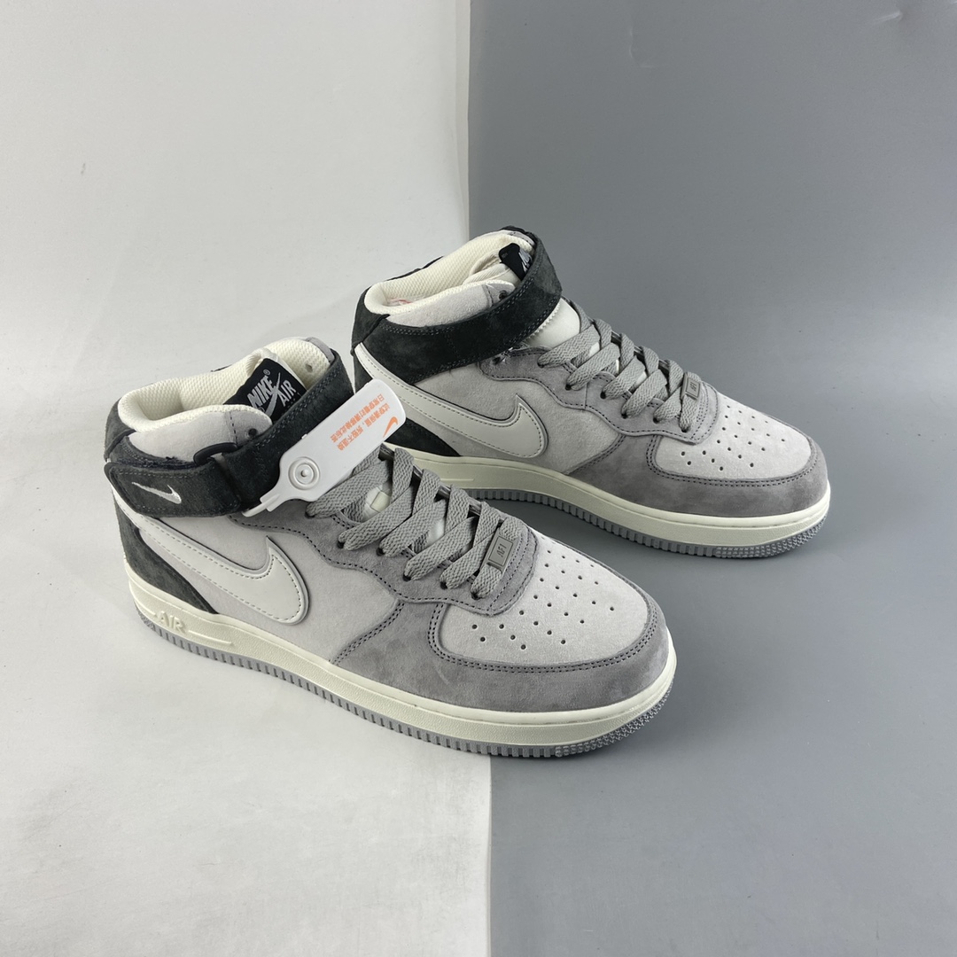 P260 NIKE Air Force 1’07 Mid 米灰黑配色 空军一号中帮休闲板鞋 DG9158-616