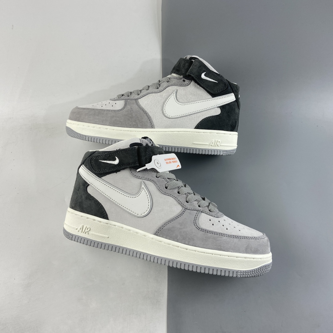 P260 NIKE Air Force 1’07 Mid 米灰黑配色 空军一号中帮休闲板鞋 DG9158-616