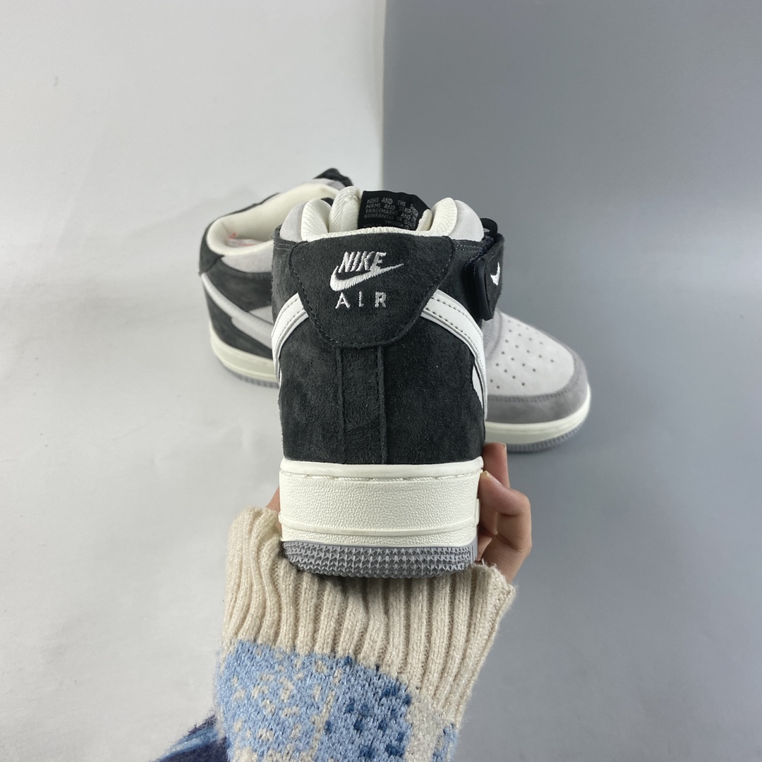 P260 NIKE Air Force 1’07 Mid 米灰黑配色 空军一号中帮休闲板鞋 DG9158-616