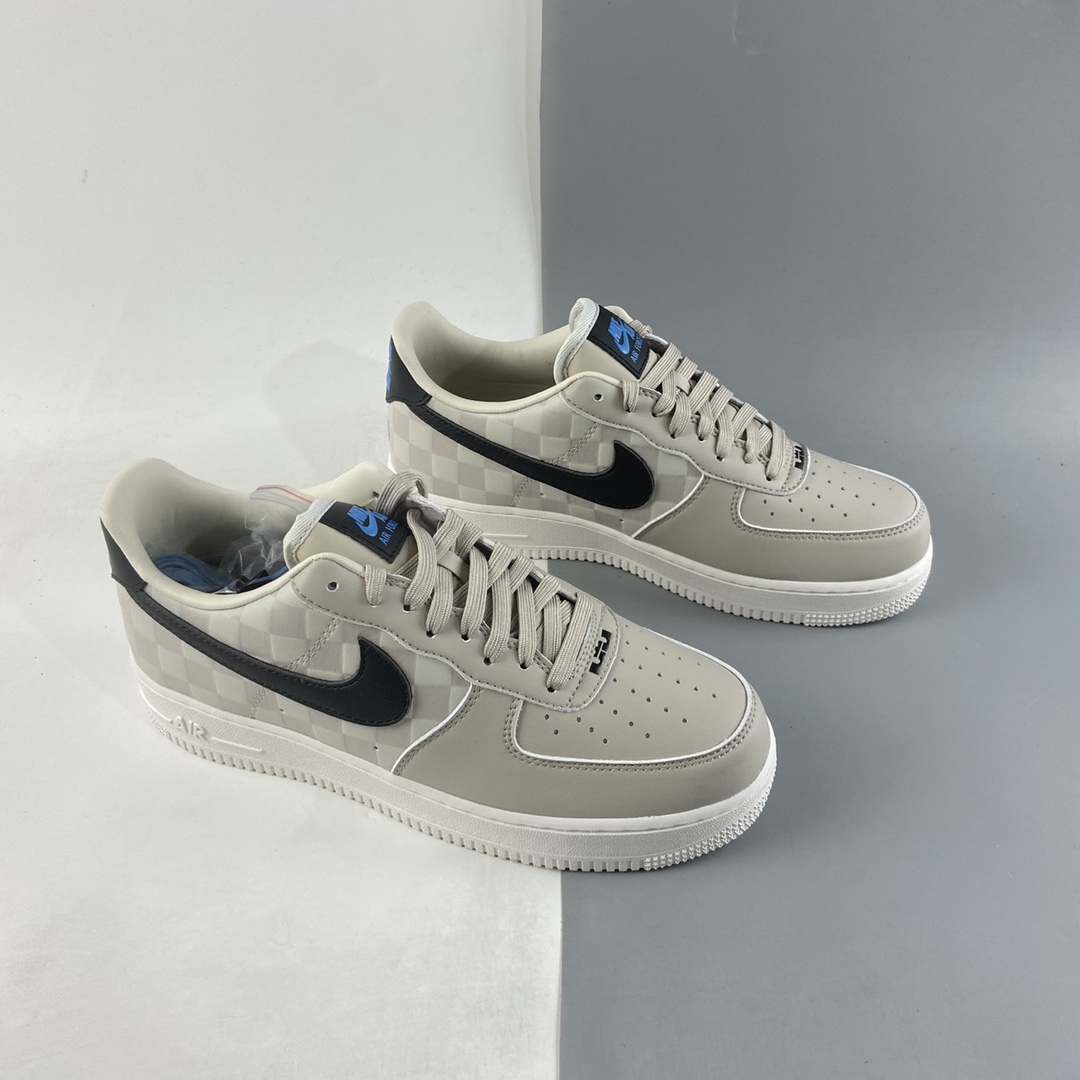 P200 NIKE Air Force 1’07 Low 棋格黑勾 空军一号低帮休闲板鞋 DC8877-200