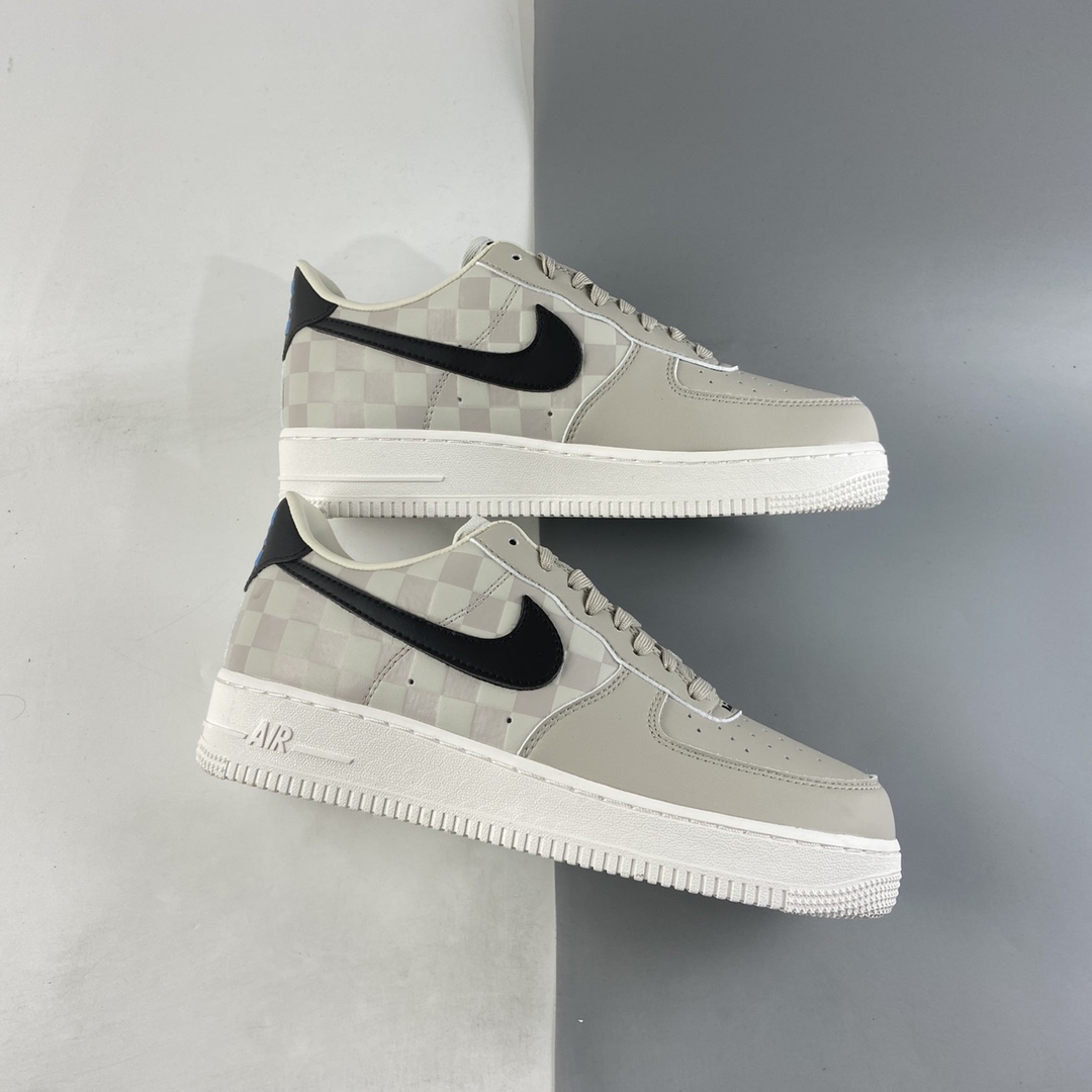 P200 NIKE Air Force 1’07 Low 棋格黑勾 空军一号低帮休闲板鞋 DC8877-200